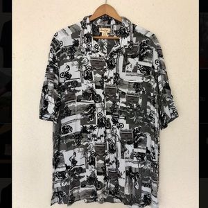 SOLD— Panama Jack motorcycle club Maui aloha shirt